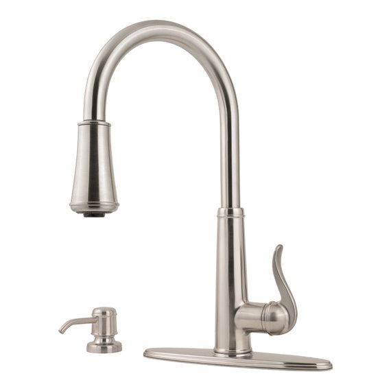 Ashfield 1-Handle Pull-Down Kitchen Faucet with Soap Dispenser 