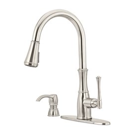 Pfister Wheaton 1-Handle Pull-Down Kitchen Faucet with Soap Dispenser 