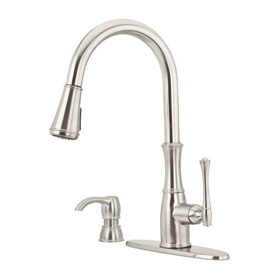 Wheaton 1-Handle Pull-Down Kitchen Faucet with Soap Dispenser 