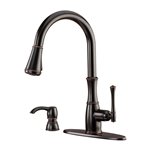 Wheaton 1-Handle Pull-Down Kitchen Faucet with Soap Dispenser 