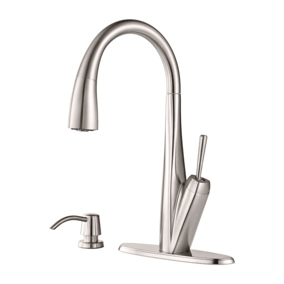 Zuri 1-Handle Pull-Down Kitchen Faucet with Soap Dispenser 