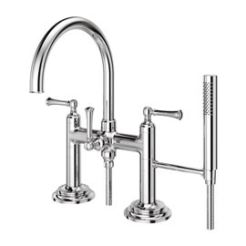 Pfister Tisbury Deck Mount 2-Handle Tub Filler with Hand Shower 