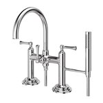 Tisbury Deck Mount 2-Handle Tub Filler with Hand Shower 