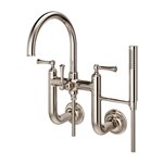 Tisbury Wall Mount 2-Handle Tub Filler with Hand Shower 