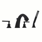 ROHL Lombardia® 4-Hole Deck Mount C-Spout Tub Filler With Handshower