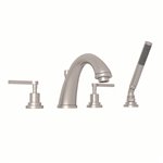 ROHL Lombardia® 4-Hole Deck Mount C-Spout Tub Filler With Handshower