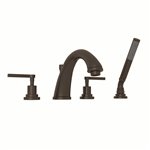 ROHL Lombardia® 4-Hole Deck Mount C-Spout Tub Filler With Handshower