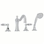 ROHL Acqui® 4-Hole Deck Mount Column Spout Tub Filler With Handshower