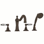 ROHL Acqui® 4-Hole Deck Mount Column Spout Tub Filler With Handshower