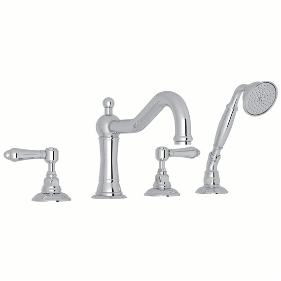 ROHL Acqui® 4-Hole Deck Mount Column Spout Tub Filler With Handshower