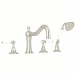 ROHL Acqui® 4-Hole Deck Mount Column Spout Tub Filler With Handshower