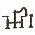 ROHL Acqui® Deck Mount Column Spout Bridge Kitchen Faucet With Sidespray