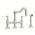 ROHL Acqui® Deck Mount Column Spout Bridge Kitchen Faucet With Sidespray