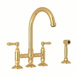 ROHL San Julio® Deck Mount C-Spout Bridge Kitchen Faucet With Sidespray