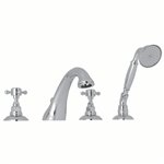 ROHL Viaggio® 4-Hole Deck Mount C-Spout Tub Filler With Handshower