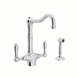 ROHL Acqui® Column Spout 2-Handle Kitchen Faucet With Sidespray