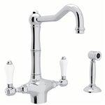 ROHL Acqui® Column Spout 2-Handle Kitchen Faucet With Sidespray