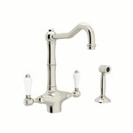 ROHL Acqui® Column Spout 2-Handle Kitchen Faucet With Sidespray