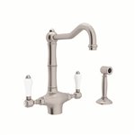 ROHL Acqui® Column Spout 2-Handle Kitchen Faucet With Sidespray