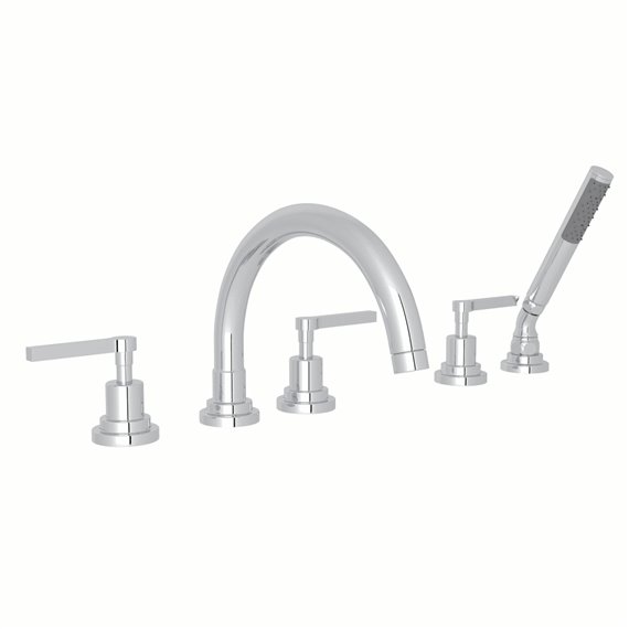 ROHL Lombardia® 5-Hole Deck Mount Tub Filler With C-Spout