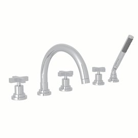 ROHL Lombardia® 5-Hole Deck Mount Tub Filler With C-Spout