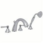 ROHL Verona™ 4-Hole Deck Mount C-Spout Tub Filler With Handshower