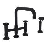 ROHL Campo™ Deck Mount U-Spout 3 Leg Bridge Faucet With Sidespray