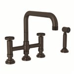 ROHL Campo™ Deck Mount U-Spout 3 Leg Bridge Faucet With Sidespray