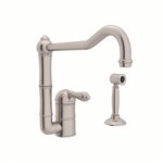 ROHL Acqui® Column Spout Kitchen Faucet With Sidespray & Extended Spout