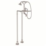 ROHL Exposed Floor Mount Tub Filler With Handshower And Floor Pillar Legs Or Supply Unions