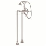 ROHL Exposed Floor Mount Tub Filler With Handshower And Floor Pillar Legs Or Supply Unions