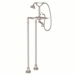 ROHL Exposed Floor Mount Tub Filler With Handshower And Floor Pillar Legs Or Supply Unions