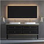 Virta 72 Inch Blackstar Floor Mount Double Vessel Sink Vanity