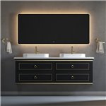 Virta 72 Inch Blackstar Wall Hung Double Vessel Sink Vanity