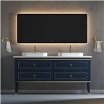 Virta 72 Inch Bluestar Floor Mount Double Vessel Sink Vanity