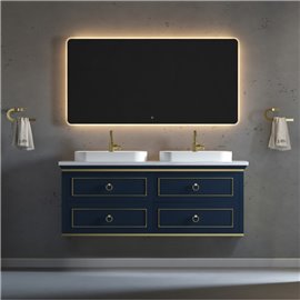 Virta 60 Inch Bluestar Wall Hung Double Vessel Sink Vanity