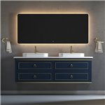 Virta 72 Inch Bluestar Wall Hung Double Vessel Sink Vanity