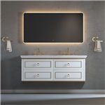 Virta 60 Inch Whitestar Wall Hung Double Sink Vanity