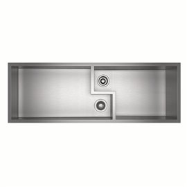 ROHL Culinario 50" Double Bowl Stainless Steel Chef/Work Station Sink in Brushed Stainless Steel