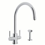 Perrin & Rowe Holborn™ Two Handle Filter Kitchen Faucet with Side Spray