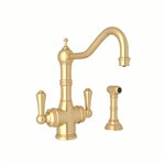 Perrin & Rowe Edwardian™ Two Handle Filter Kitchen Faucet with Side Spray