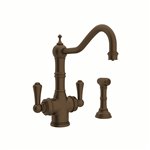 Perrin & Rowe Edwardian™ Two Handle Filter Kitchen Faucet with Side Spray