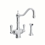 Perrin & Rowe Edwardian™ Two Handle Filter Kitchen Faucet with Side Spray