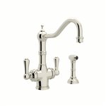 Perrin & Rowe Edwardian™ Two Handle Filter Kitchen Faucet with Side Spray