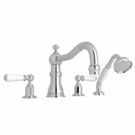 Perrin & Rowe Edwardian™ 4-Hole Deck Mount Tub Filler with Column Spout