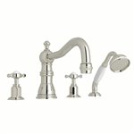 Perrin & Rowe Edwardian™ 4-Hole Deck Mount Tub Filler with Column Spout