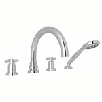 Perrin & Rowe Holborn™ 4-Hole Deck Mount Tub Filler with C-Spout