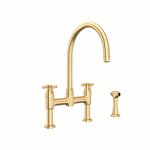 Perrin & Rowe Holborn™ Bridge Kitchen Faucet with C-Spout and Side Spray