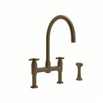 Perrin & Rowe Holborn™ Bridge Kitchen Faucet with C-Spout and Side Spray