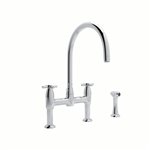 Perrin & Rowe Holborn™ Bridge Kitchen Faucet with C-Spout and Side Spray